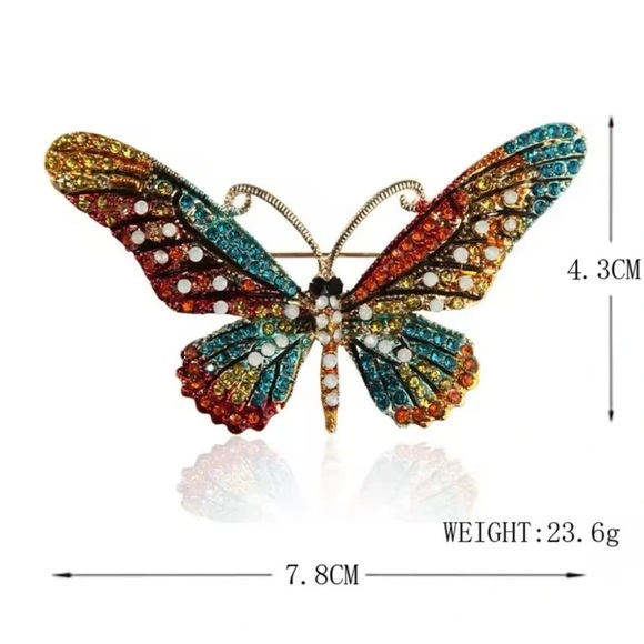 Betsey Johnson Butterfly Crystal Brooch - Picture 4 of 4